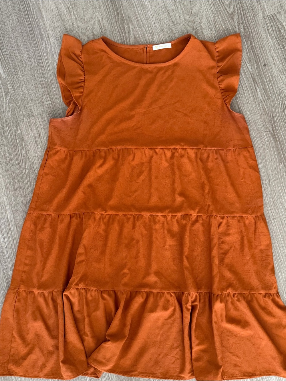 Kirundo Orange tiered summer dress XL
